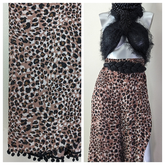 "WHIMSICAL" Pull On Elastic @ Waistline Pom Pom Detail Bohemian Palazzo Pants - Picture 10 of 14